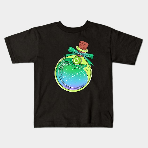 Zodiac Potion. Taurus Kids T-Shirt by OccultOmaStore